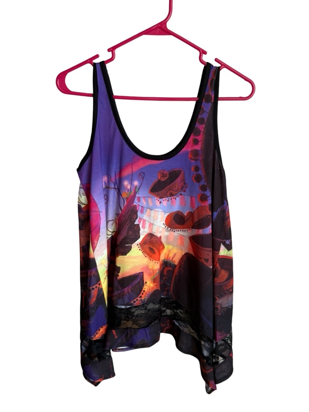 Book of Life Multicolor Graphic Tank Top with Sunset Scene - Picture 4 of 4